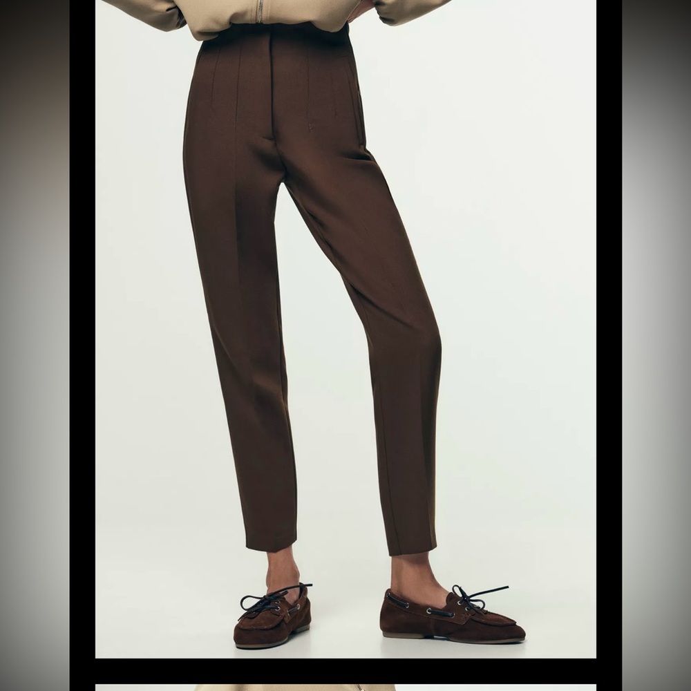 Zara brown high waist pants. Only worn once. size small